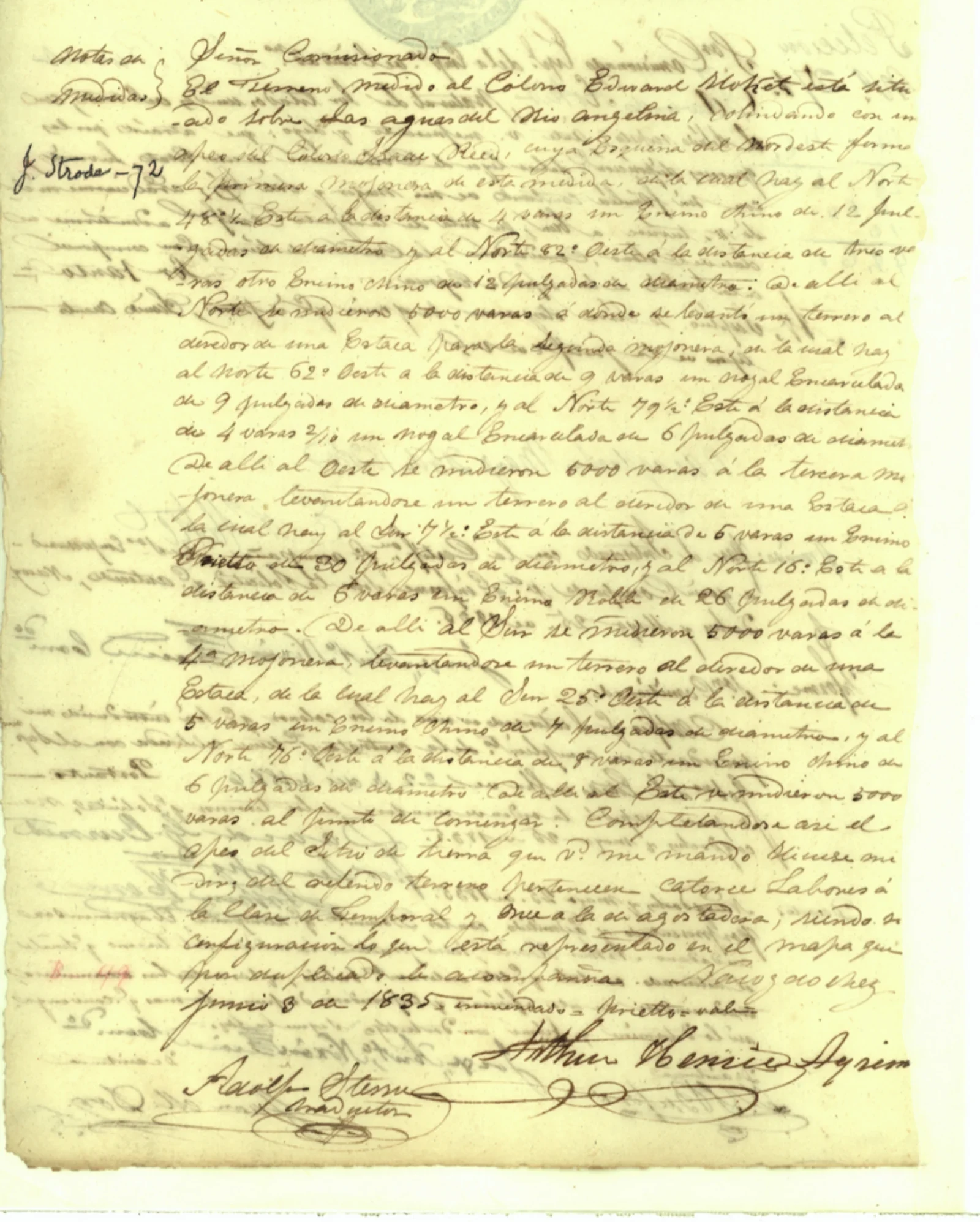 Hoket, Edward W Original Cursive Land Grant & Field Notes (Cherokee County, Abstract A-25)
